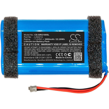 7.4V, Li-ion, 3000mAh, Speaker battery fits Sony, Srs-hg1, Srs-hg110, 22.20Wh Speaker Cameron Sino Technology Limited