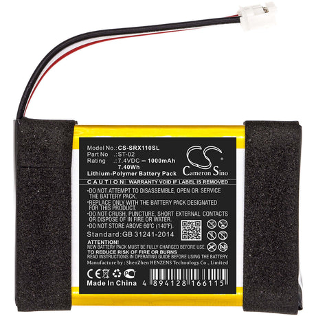 7.4V, Li-Polymer, 1000mAh, Speaker battery fits Sony, Srs-x11, 7.40Wh Speaker Cameron Sino Technology Limited