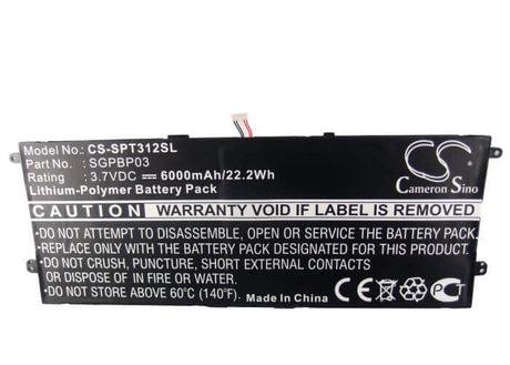 Battery For Sony Xperia Tablet S, Sgpt121, Sgpt122 3.7v, 6000mah - 22.20wh Tablet Cameron Sino Technology Limited (Suspended)   