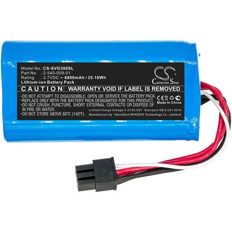 3.7V, Li-ion, 6800mAh, Speaker battery fits Soundcast, 21391-vgbt03a, Sud-vgbt03a, 25.16Wh Speaker Cameron Sino Technology Limited