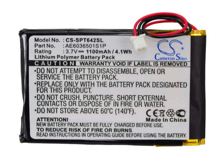 3.7V, Li-Polymer, 1100mAh, GPS battery fits Spetrotec, Ae6036501s1p, 4642-e434-v12 Seg/n, 4.07Wh GPS, Navigator Cameron Sino Technology Limited