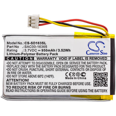 3.7V, Li-Polymer, 950mAh, Dog Collar battery fits Sportdog, Sac00-16365, Bird Launcher Receiver, Contain, 3.52Wh Dog Collar Cameron Sino Technology Limited