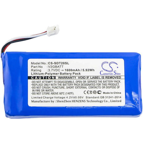 3.7V, Li-Polymer, 1600mAh, Dog Collar battery fits Sportdog, V2gbatt, Tek 2.0 Gps Collar, Tek-2l, 5.92Wh Dog Collar Cameron Sino Technology Limited