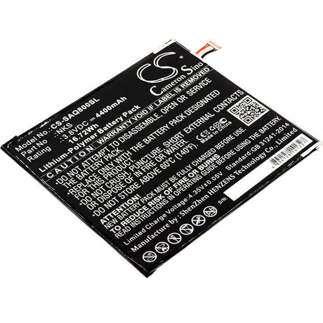 3.8V, Li-Polymer, 4400mAh, Tablet battery fits Sprint, Nks, Aqt80, Slate 80, 16.72Wh Tablet Cameron Sino Technology Limited