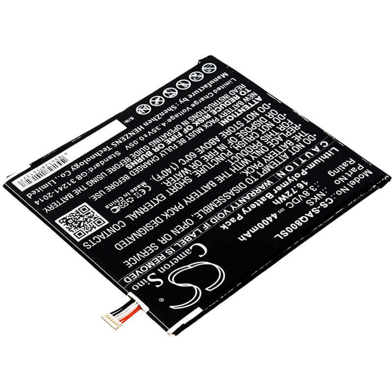 3.8V, Li-Polymer, 4400mAh, Tablet battery fits Sprint, Nks, Aqt80, Slate 80, 16.72Wh Tablet Cameron Sino Technology Limited