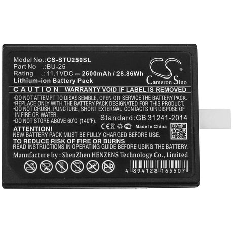 11.1V, Li-ion, 2600mAh, Equipment battery fits Sumitomo, Bu-25, Fusion Splicers BU25, Type-25, 28.86Wh Equipment, Survey, Test Cameron Sino Technology Limited