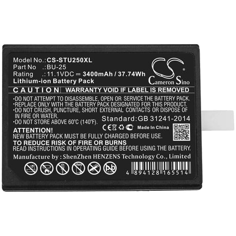 11.1V, Li-ion, 3400mAh, Equipment battery fits Sumitomo, Bu-25, Fusion Splicers BU25, Type-25, 37.74Wh Equipment, Survey, Test Cameron Sino Technology Limited