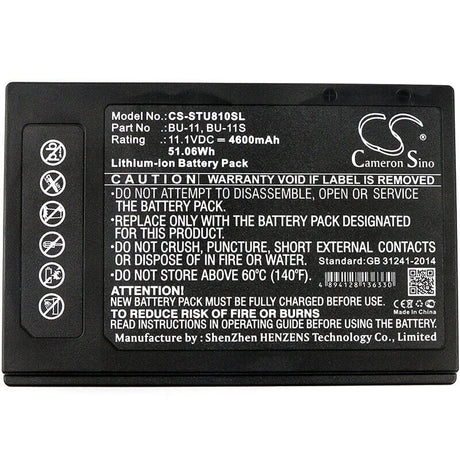 11.1V, Li-ion, 4600mAh, Equipment battery fits Sumitomo, Bu-11, T-400S+, T-600c, 51.06Wh Equipment, Survey, Test Cameron Sino Technology Limited