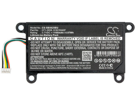 3.7V, Li-ion, 1100mAh, RAID Controller battery fits Sun, 371-2658, Blade Raid Card 5, Blade X6250, 4.07Wh RAID Controller Cameron Sino Technology Limited