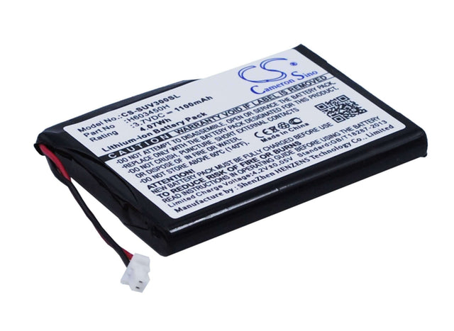 3.7V, Li-ion, 1100mAh, GPS battery fits Sureshotgps, H603450h, C2796, Micro V3, 4.07Wh GPS, Navigator Cameron Sino Technology Limited