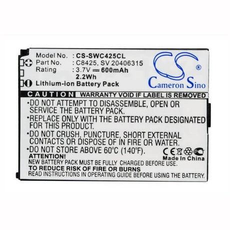 3.7V, Li-ion, 600mAh, Cordless Phone battery fits Swissvoice, C8425, Esense, Esense Coloe E, 2.22Wh Cordless Phone Cameron Sino Technology Limited (Cordless Phone)