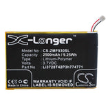 3.7V, Li-Polymer, 2500mAh, Hotspot battery fits T-mobile, Vodafone, Zte, Li3728t42p3h774771, Mf915, Srq-mf915, 9.25Wh Hotspot Cameron Sino Technology Limited