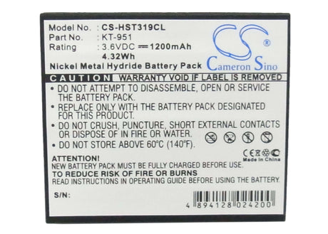 Cordless Phone Battery For T-plus, Europa 40i 3.6v, 1200mah - 4.32wh Cordless Phone Cameron Sino Technology Limited (Cordless Phone)