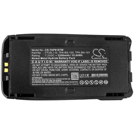 7.2V, Ni-MH, 2200mAh, Two-Way Radio battery fits Radon, Tait, T03-00011-caaa, 302, 353, 15.84Wh Two-Way Radio Cameron Sino Technology Limited