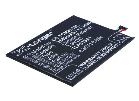 3.8V, Li-Polymer, 3500mAh, SmartPhone battery fits Tcl, Alcatel, Tlp035a1, 7070x, N1 Max, 13.3Wh Mobile, SmartPhone Cameron Sino Technology Limited (Smartphone)