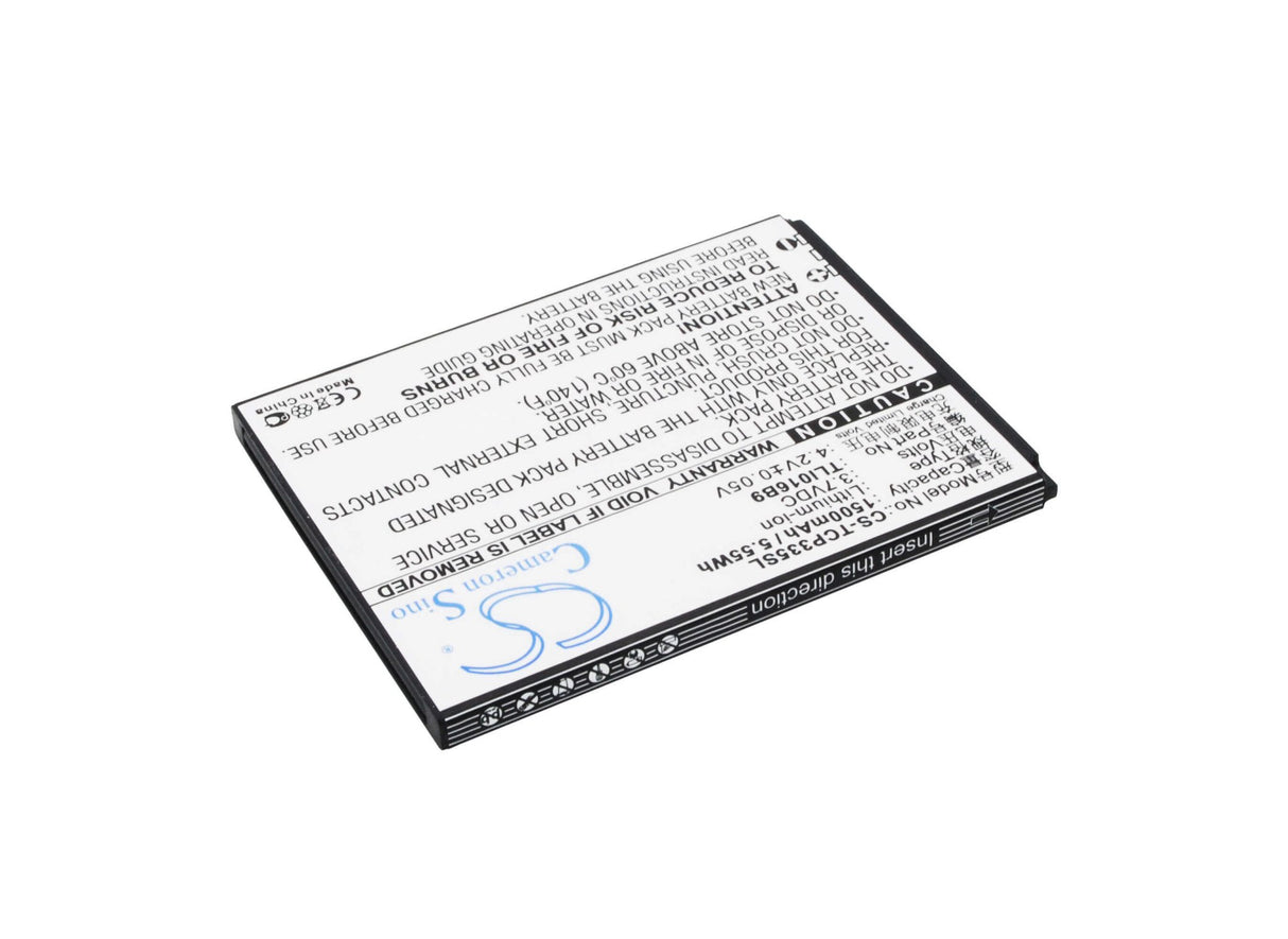 3.7V, Li-ion, 1500mAh, SmartPhone battery fits Tcl, Tli016b9, P332u, P335m, 5.55Wh Mobile, SmartPhone Cameron Sino Technology Limited (Suspended)