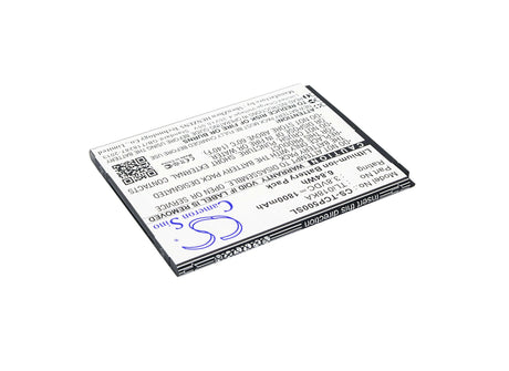 3.8V, Li-ion, 1800mAh, SmartPhone battery fits Tcl, Tli018ja, P316l, P500m, 6.84Wh Mobile, SmartPhone Cameron Sino Technology Limited (Suspended)