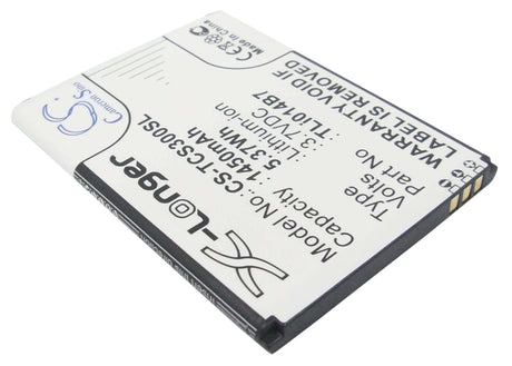 3.7V, Li-ion, 1450mAh, SmartPhone battery fits Tcl, Cab14e0000c1, E708, S300t, 5.37Wh Mobile, SmartPhone Cameron Sino Technology Limited (Smartphone)