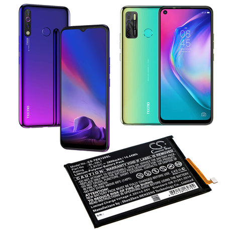 3.8V, Li-Polymer, 3800mAh, SmartPhone battery fits Tecno, Bl-39lt, Camon 12, Camon 15, 14.44Wh Mobile, SmartPhone Cameron Sino Technology Limited (Smartphone)