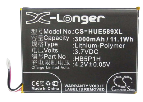 3.7V, Li-Polymer, 3000mAh, Hotspot battery fits Optus, Telekom, Huawei, Hb5p1h, E5776, E5776s, 11.10Wh Hotspot Cameron Sino Technology Limited