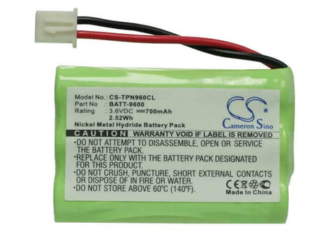 3.6V, Ni-MH, 700mAh, Cordless Phone battery fits Telematrix, Teledex, Batt-9600, Opal Dct1905, 2.52Wh Cordless Phone Cameron Sino Technology Limited (Cordless Phone)
