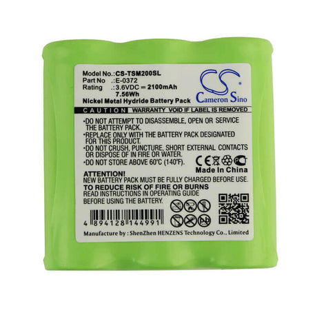 3.6V, Ni-MH, 2100mAh, Equipment battery fits Teletronic, E-0372, P-0372, Tsm 2002, 7.56Wh Equipment, Survey, Test Cameron Sino Technology Limited