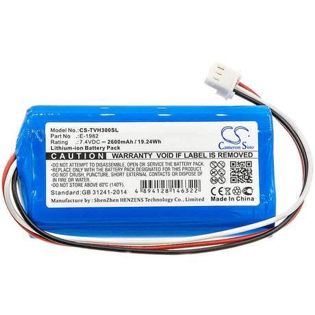 7.4V, Li-ion, 2600mAh, Equipment battery fits Televes, E-1982, H30FLEX, 19.24Wh Equipment, Survey, Test Cameron Sino Technology Limited