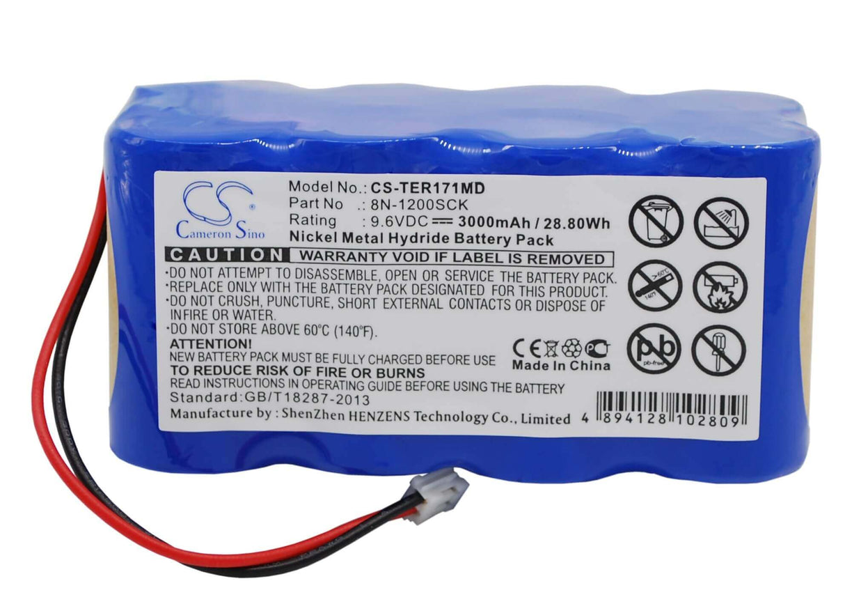 9.6V, Ni-MH, 3000mAh, Medical battery fits Terumo, 8n-1200sck, Infusion Pump Te-171, Infusion Pump Te-172, 28.80Wh Medical Cameron Sino Technology Limited (Medical)