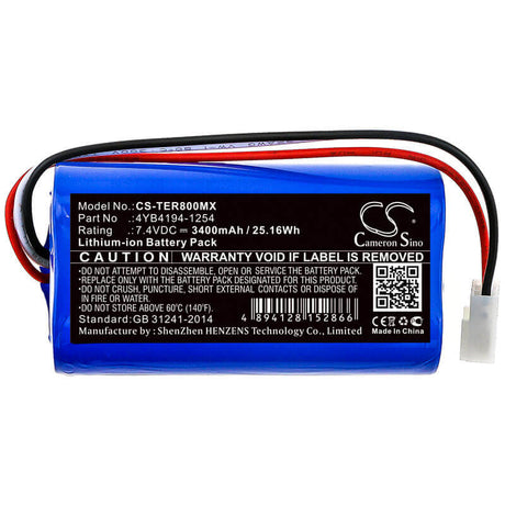 7.4V, Li-ion, 3400mAh, Medical battery fits Terumo, 110841, Te-lf600, Te-ss700, 25.16Wh Medical Cameron Sino Technology Limited (Medical)