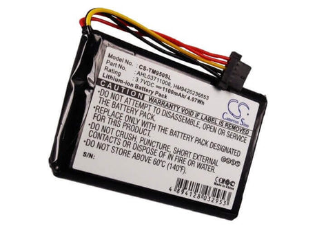 3.7V, Li-ion, 1100mAh, GPS battery fits Tomtom, Ahl03711008, 4cp9.002.00, 8cp9.011.10, 4.07Wh GPS, Navigator Cameron Sino Technology Limited