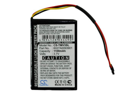 3.7V, Li-ion, 1100mAh, GPS battery fits Tomtom, 6027a0093901, 4em0.001.01, N14644, 4.07Wh GPS, Navigator Cameron Sino Technology Limited