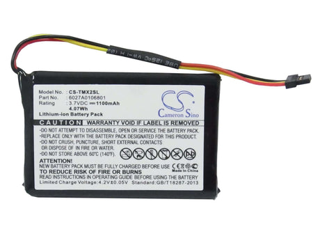 3.7V, Li-ion, 1100mAh, GPS battery fits Tomtom, 6027a0106801, 4et0.002.02, 4et03, 4.07Wh GPS, Navigator Cameron Sino Technology Limited