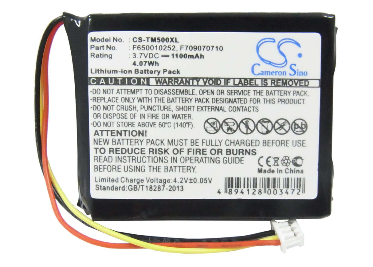 3.7V, Li-ion, 1100mAh, GPS battery fits Tomtom, F650010252, 4k00.100, 4n00.004, 4.07Wh GPS, Navigator Cameron Sino Technology Limited