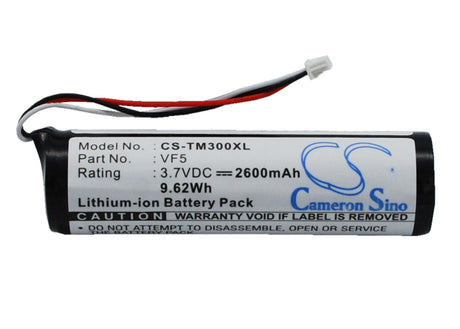 3.7V, Li-ion, 2600mAh, GPS battery fits Tomtom, Vf5, Go 300, Go 400, 9.62Wh GPS, Navigator Cameron Sino Technology Limited