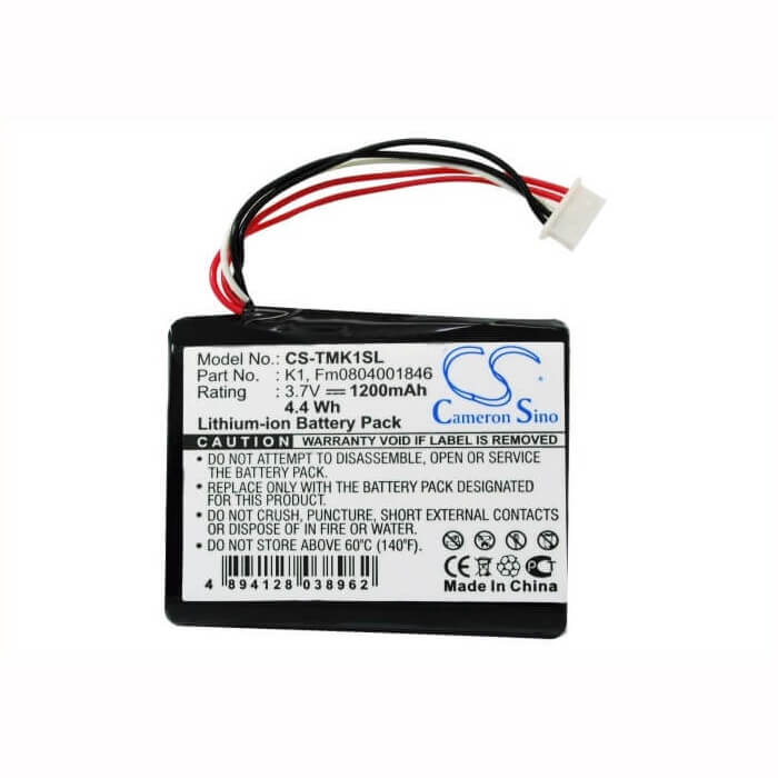 3.7V, Li-ion, 1200mAh, GPS battery fits Tomtom, Fm0804001846, One Xl Hd Traffic, 4.44Wh GPS, Navigator Cameron Sino Technology Limited