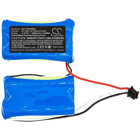 4.8V, Ni-MH, 2000mAh, Equipment battery fits Topcon, Bt-68q, LS-B100, Ls-b100 Machine Control Laser, 9.6Wh Equipment, Survey, Test Cameron Sino Technology Limited