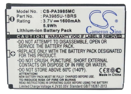 3.7V, Li-ion, 1600mAh, Camera battery fits Toshiba, Pa3985, Camileo X200, Camileo X400, 5.92Wh Camera Cameron Sino Technology Limited (Camera)