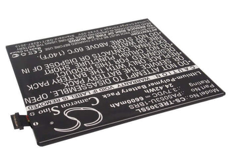 3.7V, Li-Polymer, 6600mAh, Tablet battery fits Toshiba, Pa5053u-1brs, At205, At205-t16, 24.42Wh Tablet Cameron Sino Technology Limited
