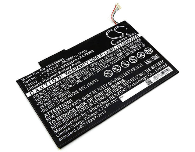 Battery For Toshiba, Excite At200, Excite At200-101, Excite At205 3.7v, 6700mah - 24.79wh Tablet Cameron Sino Technology Limited (Suspended)   