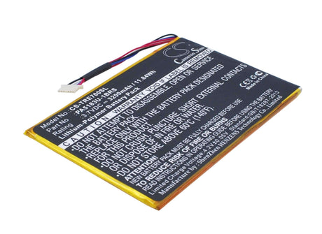 3.7V, Li-Polymer, 3200mAh, Tablet battery fits Toshiba, Pa5183u-1brs, At7-b, At7-c, 11.84Wh Tablet Cameron Sino Technology Limited