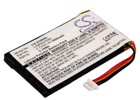 3.7V, Li-Polymer, 1000mAh, PDA battery fits Toshiba, Lab503759c, Genio E300, Genio E310, 3.7Wh PDA, Pocket PC Cameron Sino Technology Limited