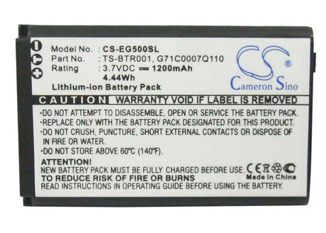 3.7V, Li-ion, 1200mAh, SmartPhone battery fits Toshiba, 15688, Portege G500, 4.44Wh Mobile, SmartPhone Cameron Sino Technology Limited (Smartphone)