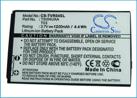 3.7V, Li-ion, 1200mAh, SmartPhone battery fits Toshiba, T03, Regza Is04, T-01c, 4.44Wh Mobile, SmartPhone Cameron Sino Technology Limited (Suspended)