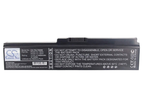 Notebook Battery For Toshiba, Satellite L700d, Satellite L700, Satellite L700d 10.8v, 4400mah - 47.52wh Notebook, Laptop Cameron Sino Technology Limited