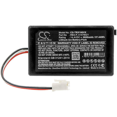 14.4V, Li-ion, 2600mAh, Vacuum battery fits Toshiba, Vc-rcx1, Vc-rv1, Vc-rv2, 37.44Wh Vacuum Cameron Sino Technology Limited