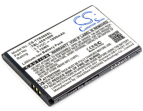 3.7V, Li-ion, 1000mAh, Hotspot battery fits Tp-link, Tbl-45a1000, 5600, Tl-5600, 3.70Wh Hotspot Cameron Sino Technology Limited