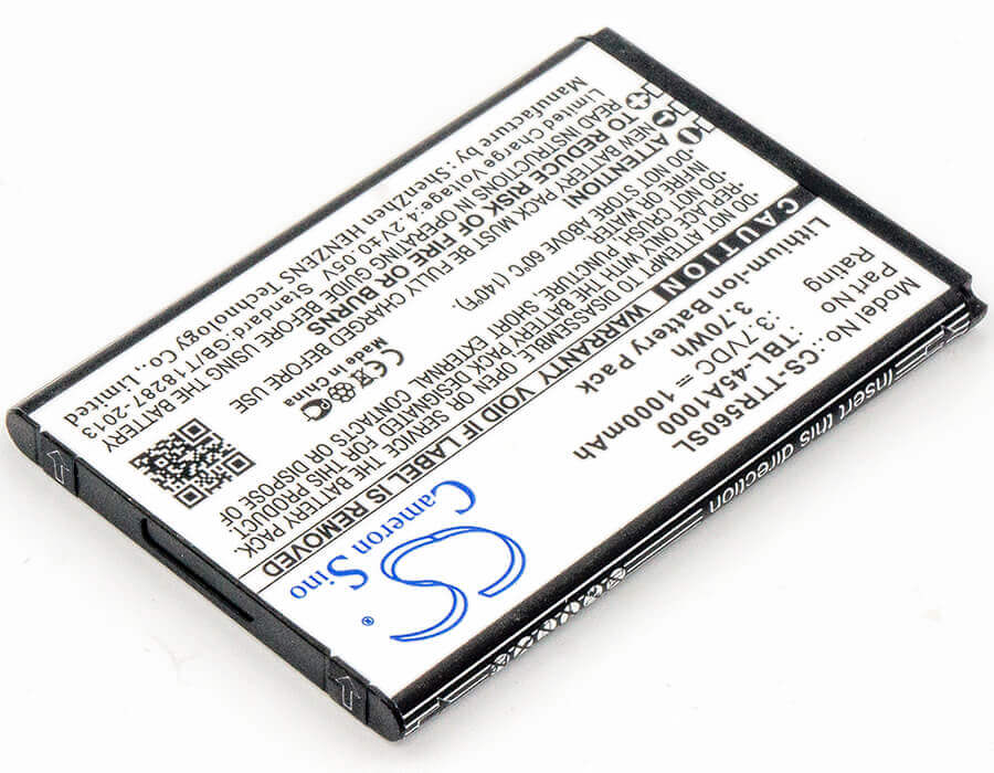 3.7V, Li-ion, 1000mAh, Hotspot battery fits Tp-link, Tbl-45a1000, 5600, Tl-5600, 3.70Wh Hotspot Cameron Sino Technology Limited
