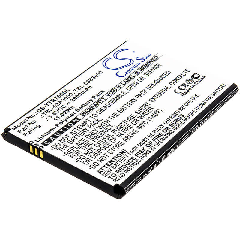 3.8V, Li-Polymer, 2900mAh, Hotspot battery fits Tp-link, Tbl-53a3000, M7650, 11.02Wh Hotspot Cameron Sino Technology Limited