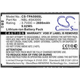 3.7V, Li-ion, 2600mAh, SmartPhone battery fits Tp-link, Nbl-45a3000, Neffos A5, Tp7032a, 9.62Wh Mobile, SmartPhone Cameron Sino Technology Limited (Smartphone)