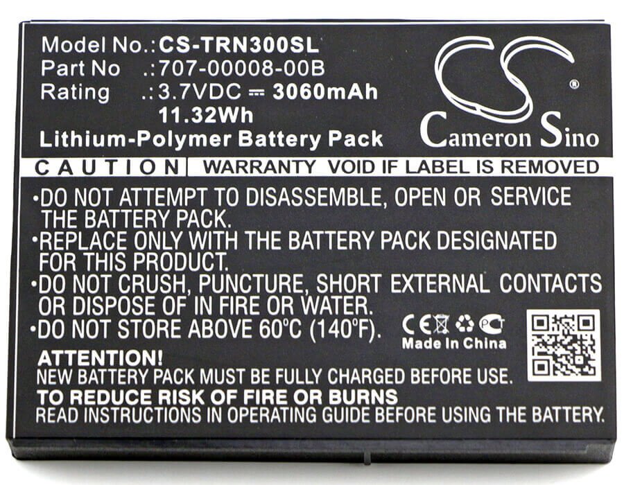3.7V, Li-Polymer, 3060mAh, Equipment battery fits Trimble, 707-00008-00a, 96410-00, Juno 3, 11.32Wh Equipment, Survey, Test Cameron Sino Technology Limited